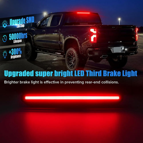 2020-2026+ GMC Sierra Chevy Silverado Smoked LED 3rd Brake Light