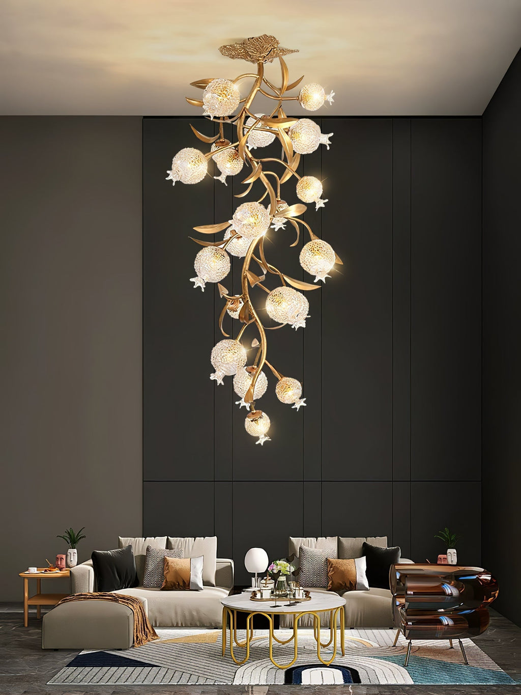 Pomegranate Brass Ceiling Lamp